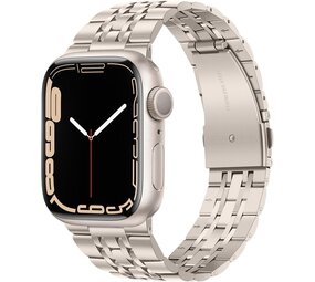 Strap-it Bracelet luxe á maillons acier Apple Watch (lumière stellaire)