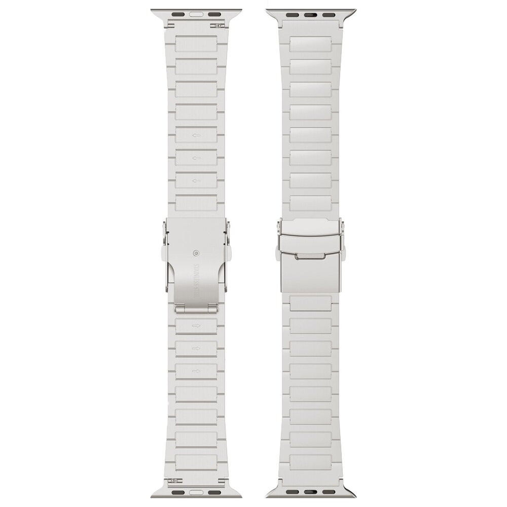 Strap-it Strap-it Bracelet titane H-Type Apple Watch (argent)