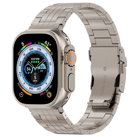 Strap-it Strap-it Bracelet titane Duo Apple Watch (gris)