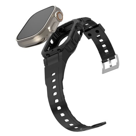 Bandz Bandz Bracelet Apple Watch Ultra TPU avec cadre (noir) Bandz Bandz Bracelet Apple Watch Ultra TPU avec cadre (noir)