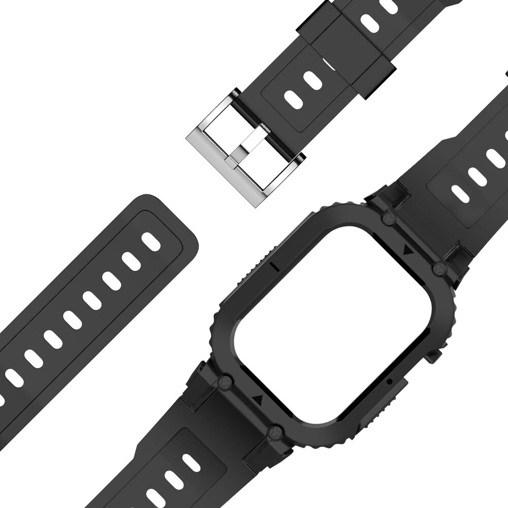 Bandz Bandz Bracelet Apple Watch Ultra TPU avec cadre (noir) Bandz Bandz Bracelet Apple Watch Ultra TPU avec cadre (noir)