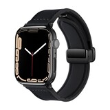 Strap-it Bracelet cuir avec D-Buckle Apple Watch (noir)