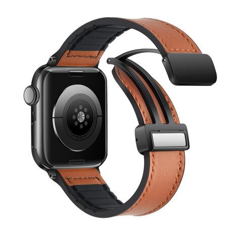 Strap-it Strap It Bracelet cuir avec D-Buckle Apple Watch (brun)