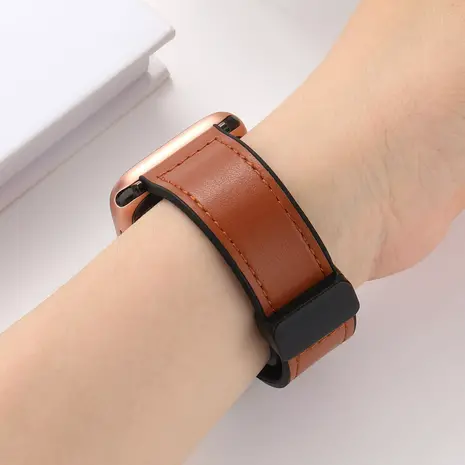 Strap-it Strap It Bracelet cuir avec D-Buckle Apple Watch (brun)