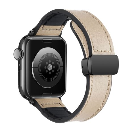 Strap-it Strap It Bracelet cuir avec D-Buckle Apple Watch (beige clair) Strap-it Strap It Bracelet cuir avec D-Buckle Apple Watch (beige clair)