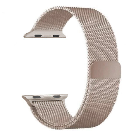 Strap-it Strap-it Bracelet Milanais Apple Watch (lumière stellaire)