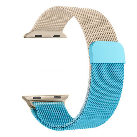 Strap-it Strap-it Bracelet Milanais Apple Watch (or/bleu) Strap-it Strap-it Bracelet Milanais Apple Watch (or/bleu)