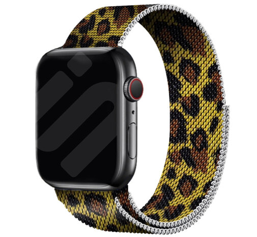 Strap-it Strap-it Bracelet Milanais Apple Watch (imprimé léopard)