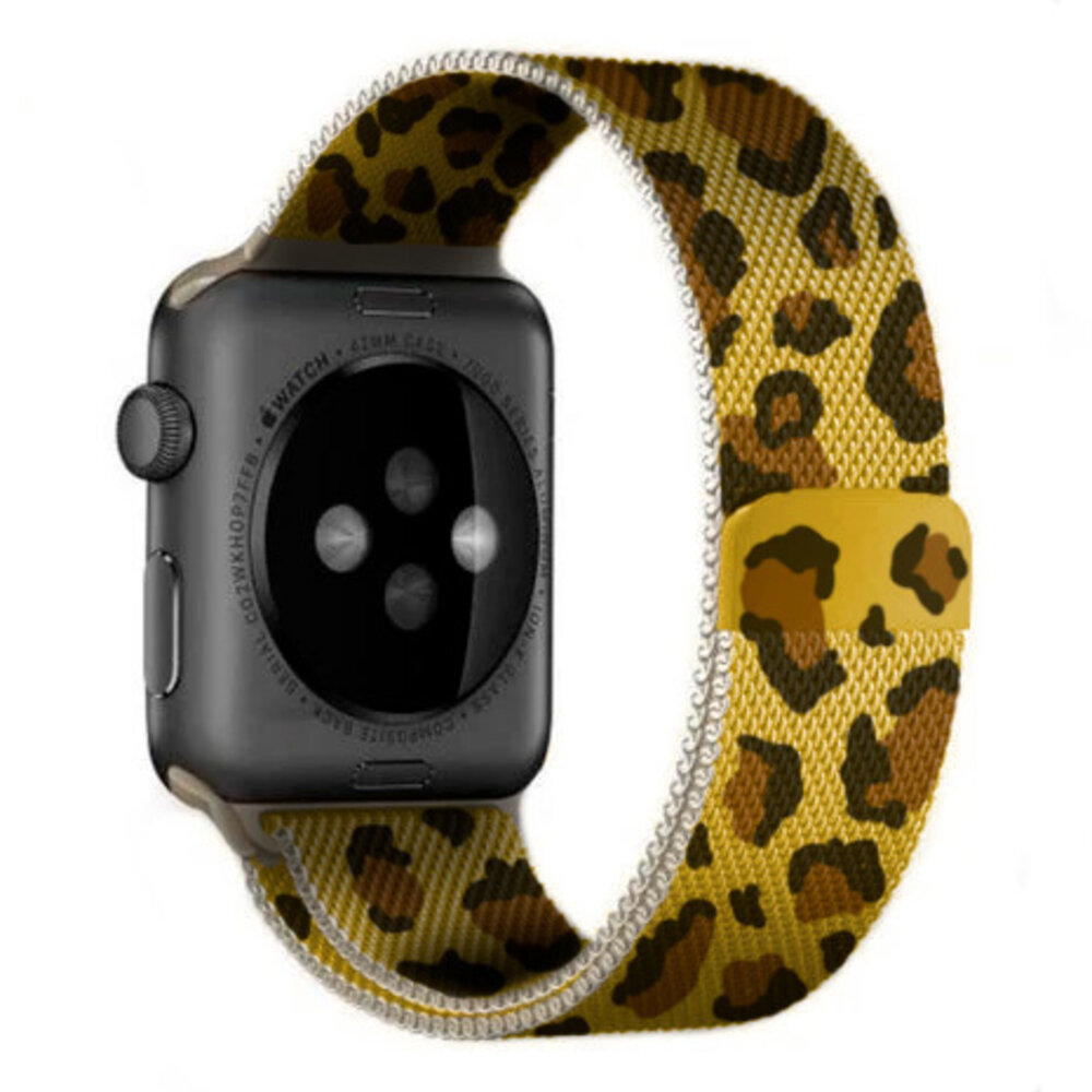 Strap-it Strap-it Bracelet Milanais Apple Watch (imprimé léopard)