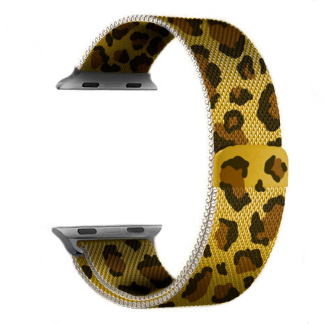 Strap-it Strap-it Bracelet Milanais Apple Watch (imprimé léopard)