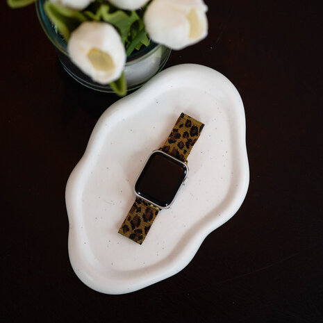 Strap-it Strap-it Bracelet Milanais Apple Watch (imprimé léopard)