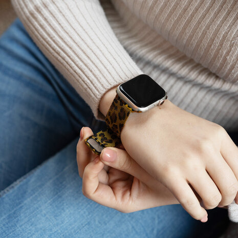 Strap-it Strap-it Bracelet Milanais Apple Watch (imprimé léopard)