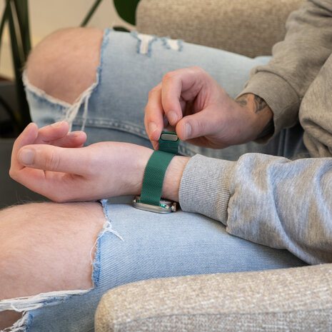 Strap-it Strap-it Bracelet Milanais Apple Watch (vert)