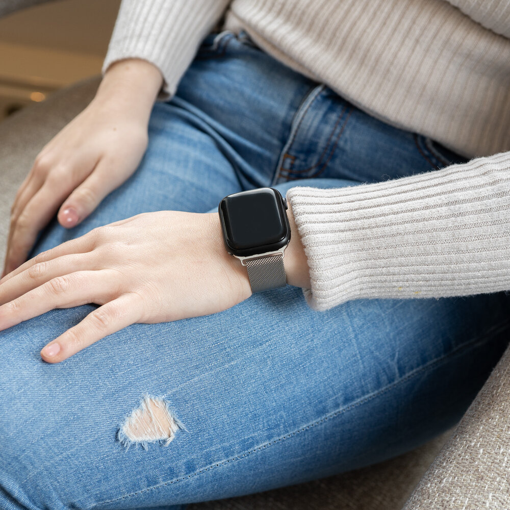 Strap-it Strap-it Bracelet Milanais Apple Watch (argent)