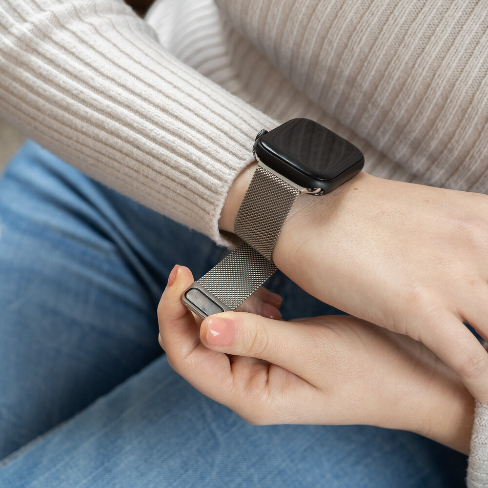 Strap-it Strap-it Bracelet Milanais Apple Watch (argent)