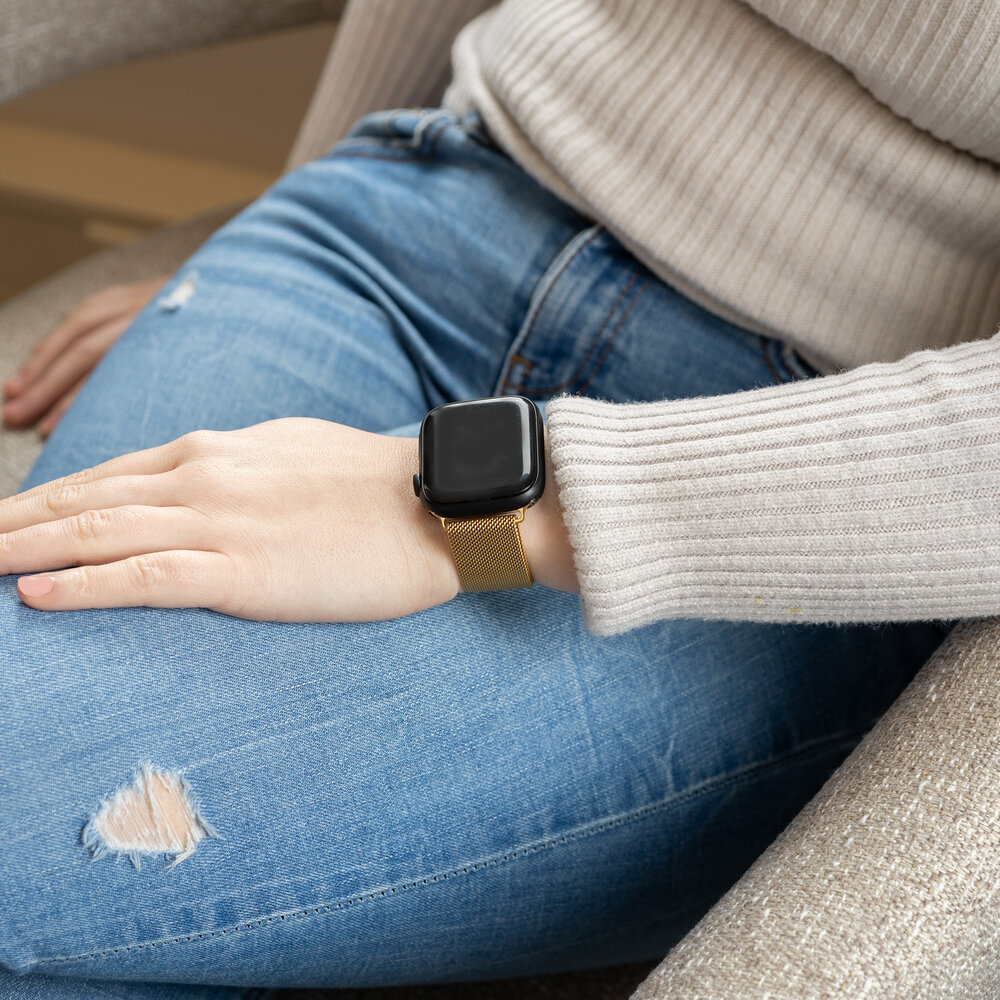 Strap-it Strap-it Bracelet Milanais Apple Watch (or)