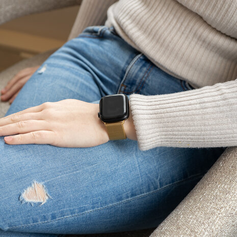 Strap-it Strap-it Bracelet Milanais Apple Watch (or)