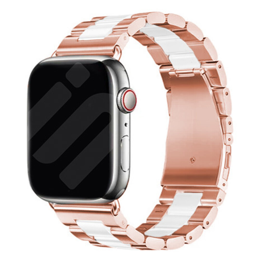 Strap-it Strap-it Bracelet acier Apple Watch (or rose/blanc) Strap-it Strap-it Bracelet acier Apple Watch (or rose/blanc)