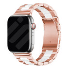 Strap-it Strap-it Bracelet acier Apple Watch (or rose/blanc)