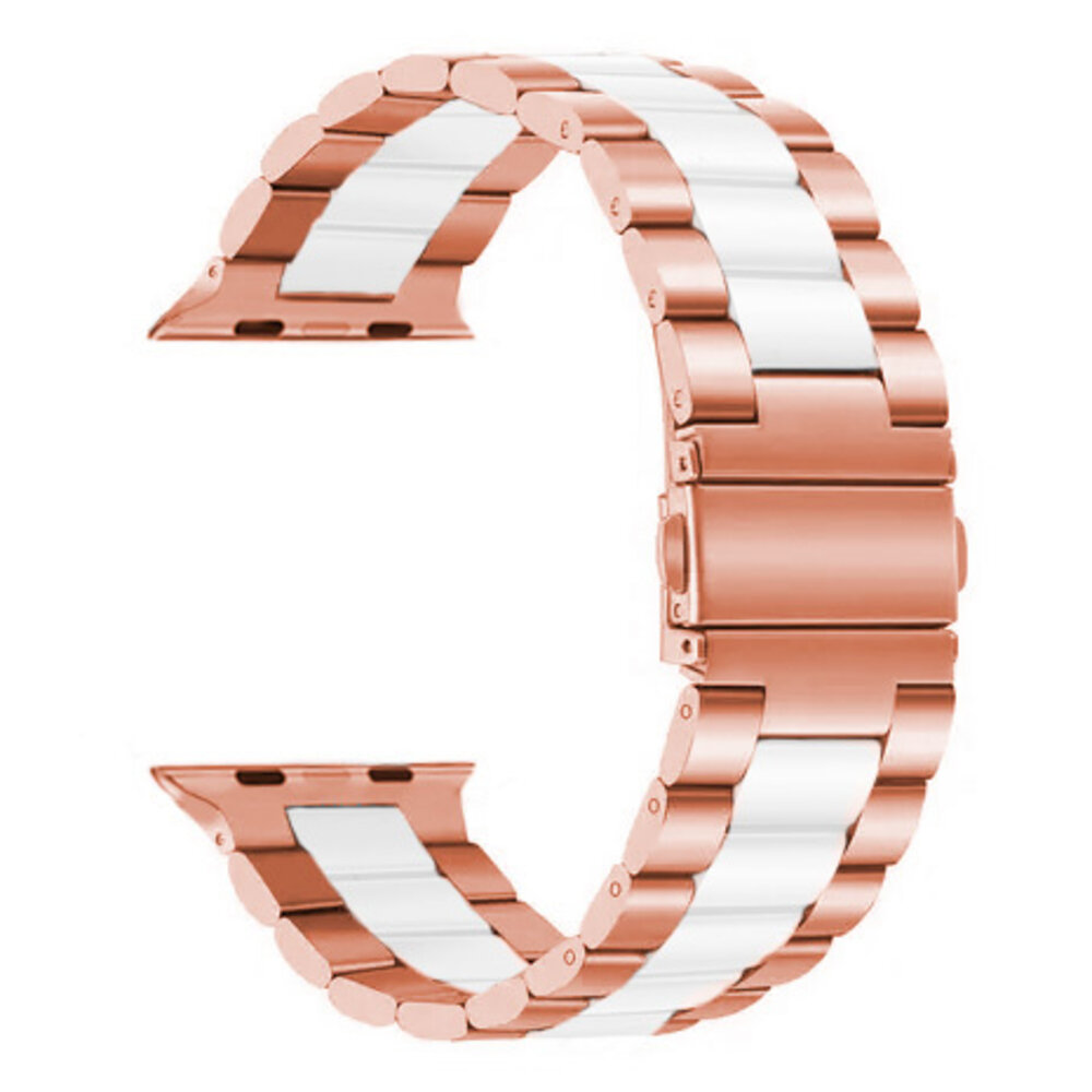 Strap-it Strap-it Bracelet acier Apple Watch (or rose/blanc) Strap-it Strap-it Bracelet acier Apple Watch (or rose/blanc)