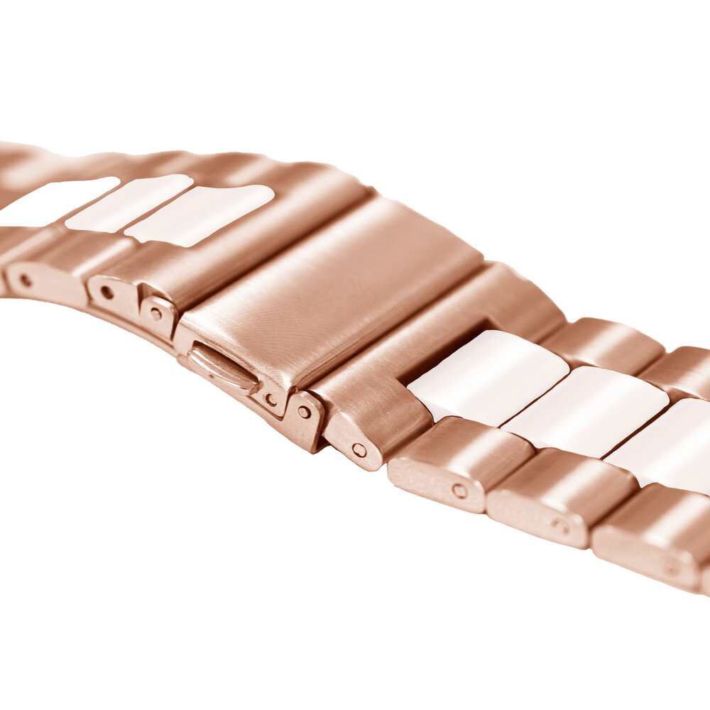 Strap-it Strap-it Bracelet acier Apple Watch (or rose/blanc) Strap-it Strap-it Bracelet acier Apple Watch (or rose/blanc)