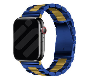 Strap-it Bracelet acier Apple Watch (bleu/or)