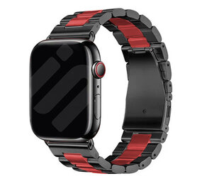 Strap-it Bracelet acier Apple Watch (noir/rouge)