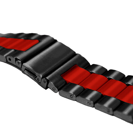 Strap-it Strap-it Bracelet acier Apple Watch (noir/rouge) Strap-it Strap-it Bracelet acier Apple Watch (noir/rouge)