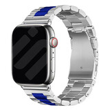 Strap-it Bracelet acier Apple Watch (argent/bleu)