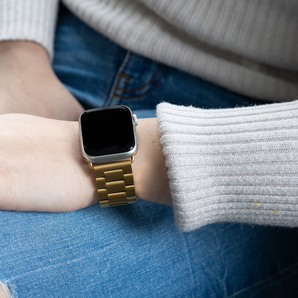 Strap-it Strap-it Bracelet acier Apple Watch (or)