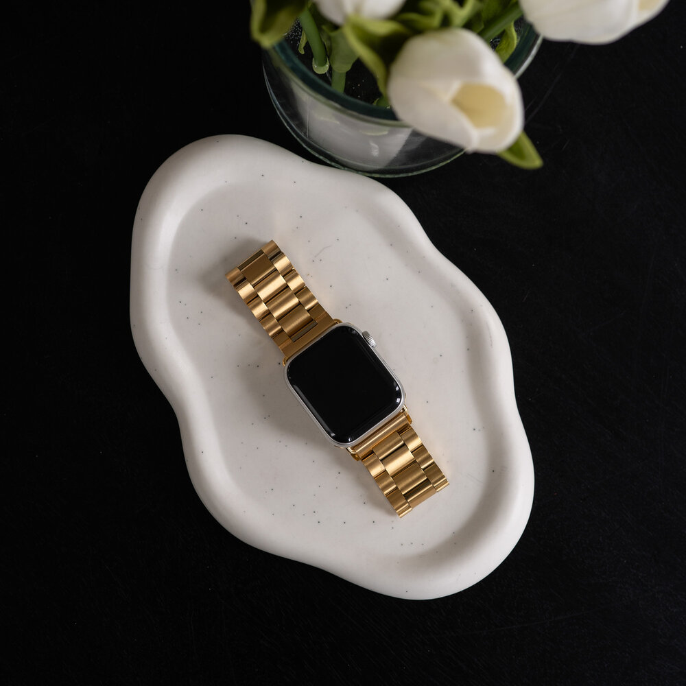 Strap-it Strap-it Bracelet acier Apple Watch (or)