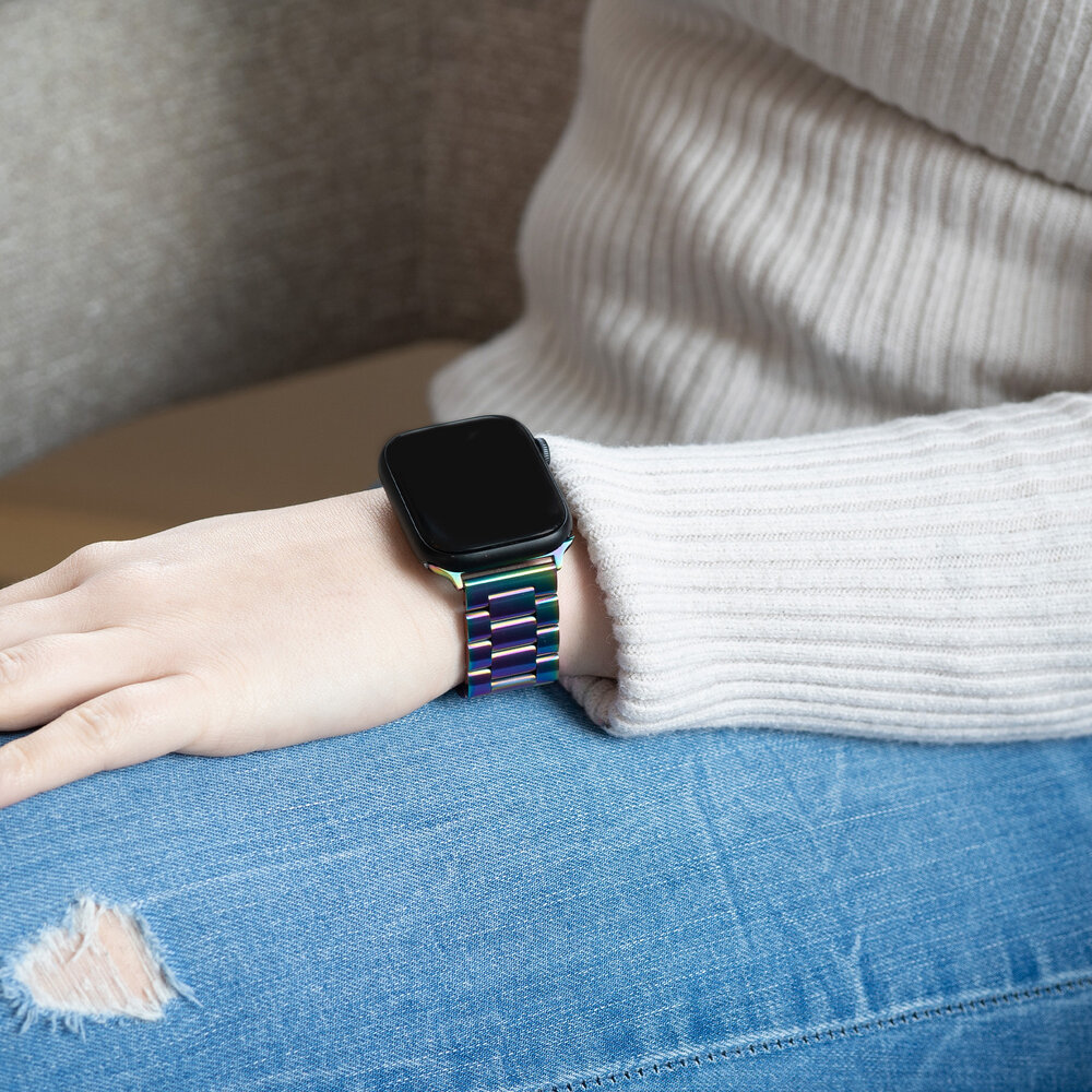 Strap-it Strap-it Bracelet acier Apple Watch (arc-en-ciel)