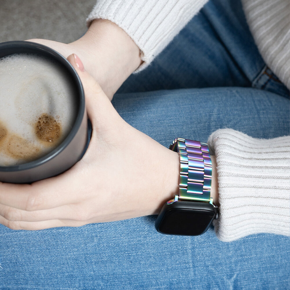 Strap-it Strap-it Bracelet acier Apple Watch (arc-en-ciel)