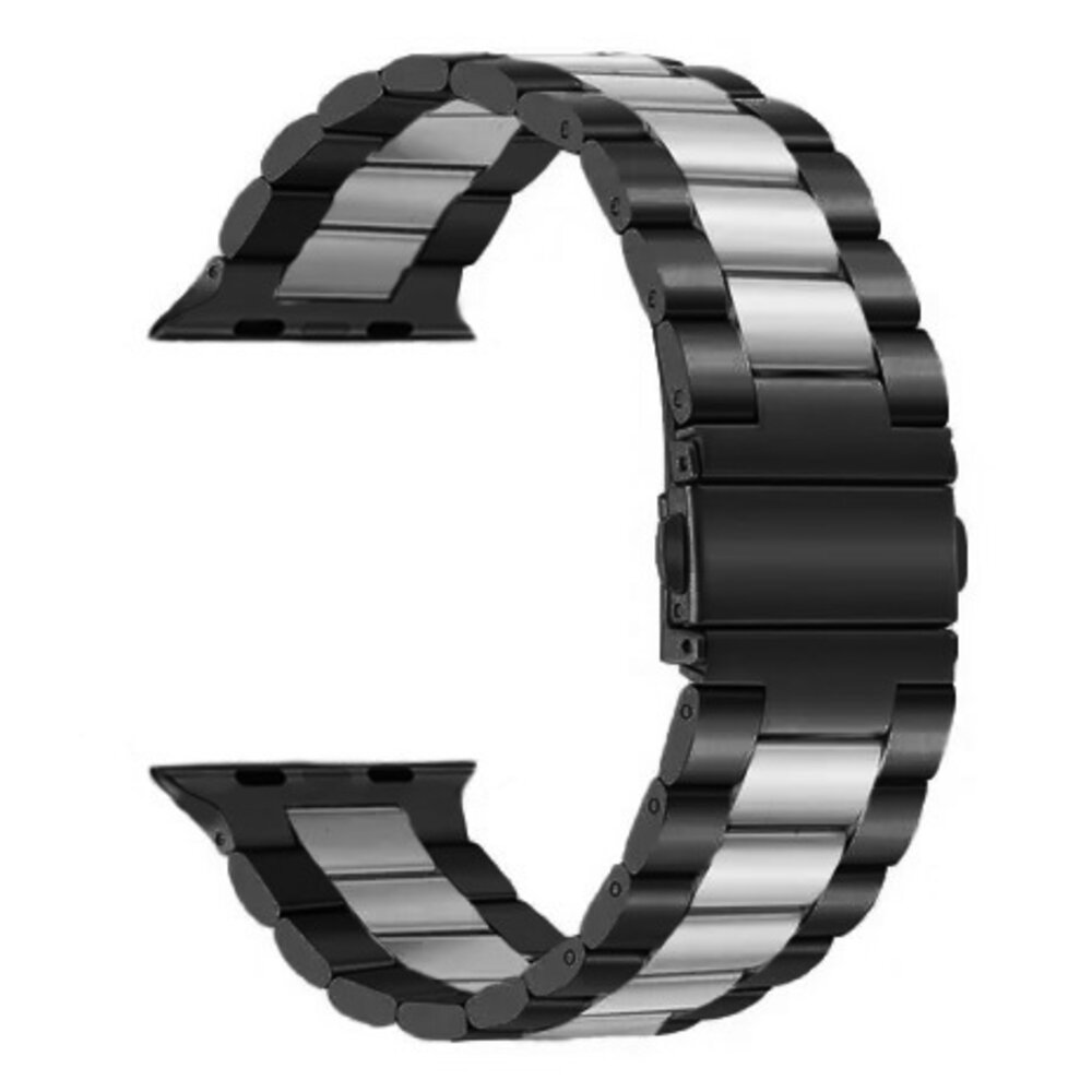 Strap-it Strap-it Bracelet acier Apple Watch (noir/argent) Strap-it Strap-it Bracelet acier Apple Watch (noir/argent)