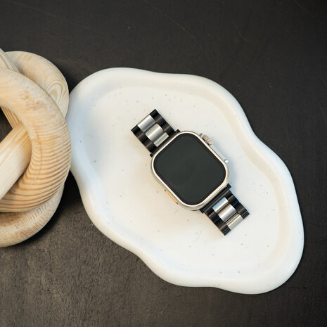 Strap-it Strap-it Bracelet acier Apple Watch (noir/argent) Strap-it Strap-it Bracelet acier Apple Watch (noir/argent)
