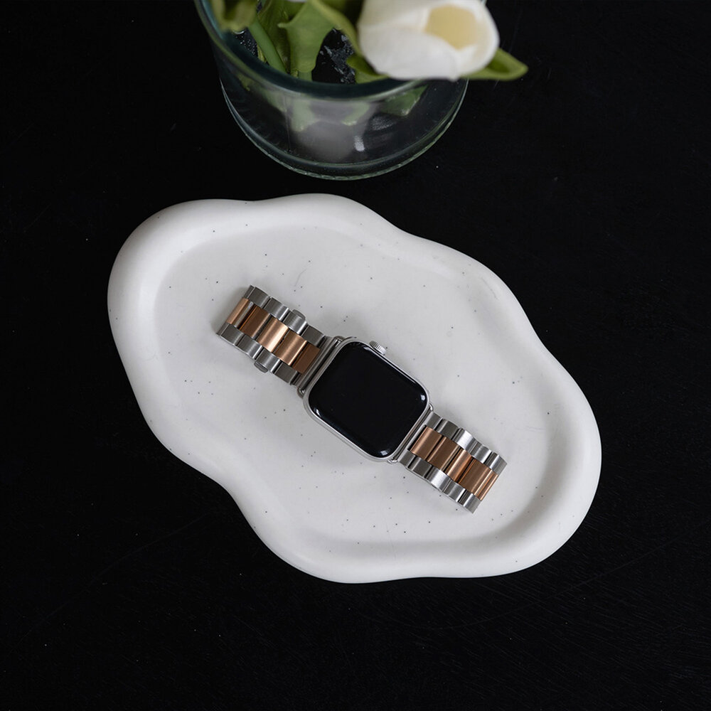 Strap-it Strap-it Bracelet acier Apple Watch (argent/or rose)