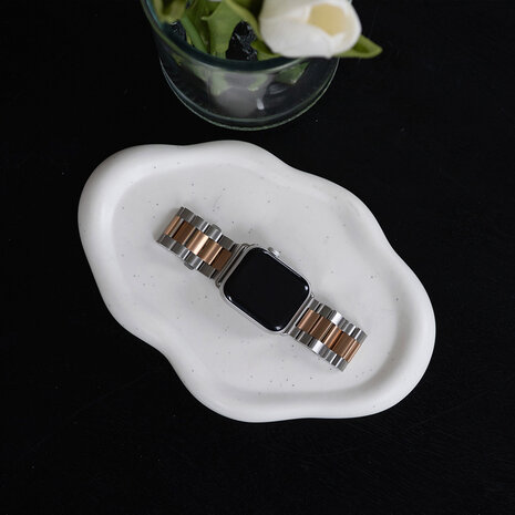 Strap-it Strap-it Bracelet acier Apple Watch (argent/or rose)