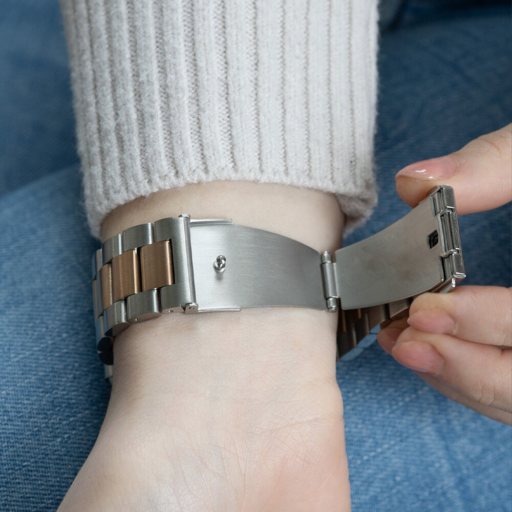 Strap-it Strap-it Bracelet acier Apple Watch (argent/or rose)