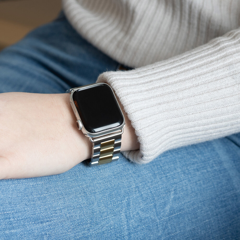 Strap-it Strap-it Bracelet acier Apple Watch (argent/or)