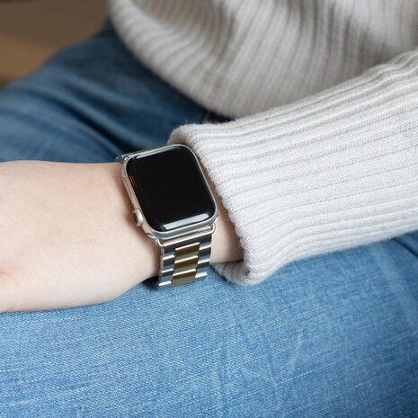Strap-it Strap-it Bracelet acier Apple Watch (argent/or)