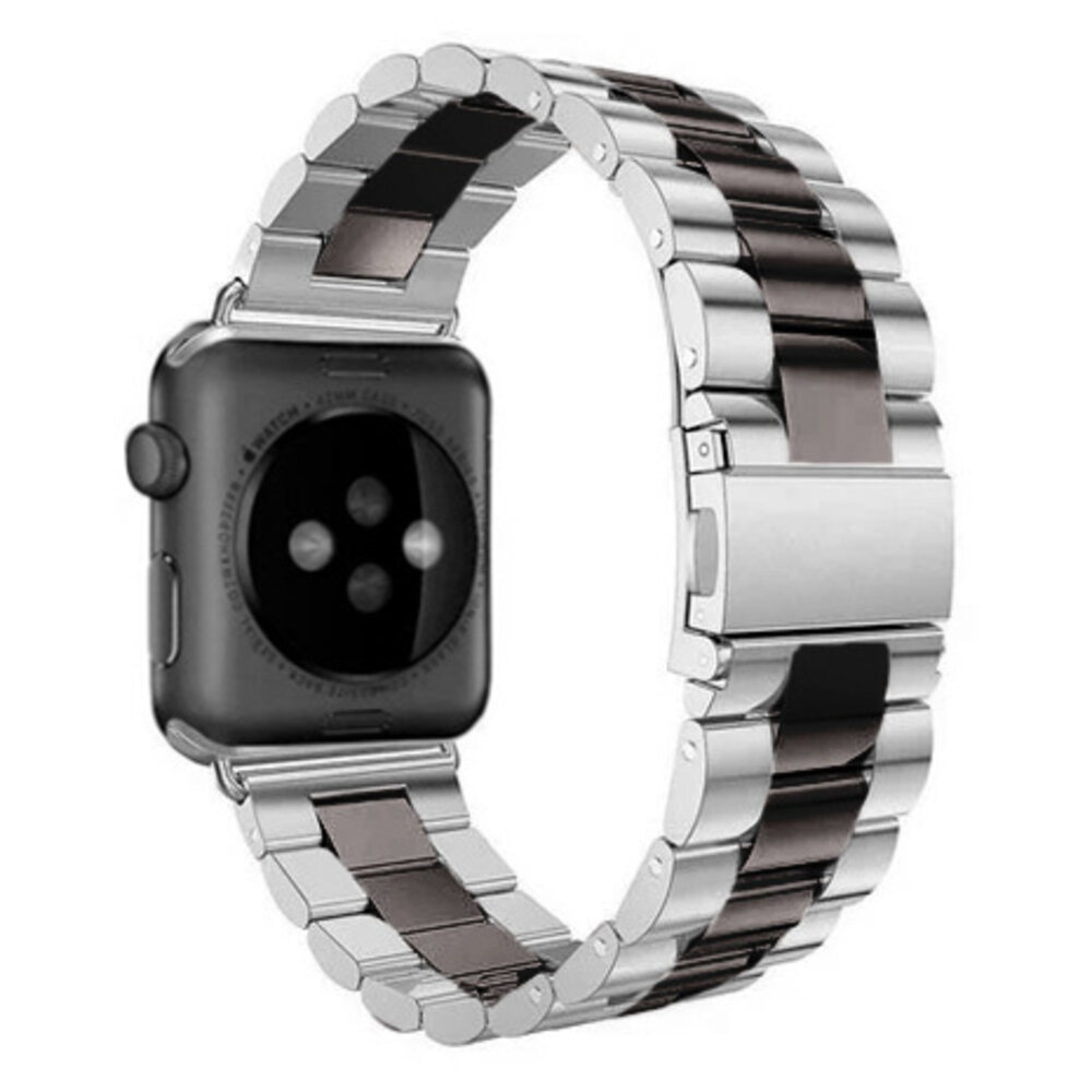 Strap-it Strap-it Bracelet acier Apple Watch (argent/noir)