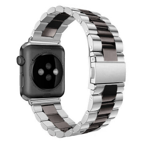 Strap-it Strap-it Bracelet acier Apple Watch (argent/noir)