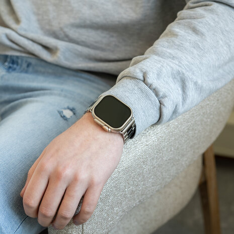 Strap-it Strap-it Bracelet acier Apple Watch (argent/noir)