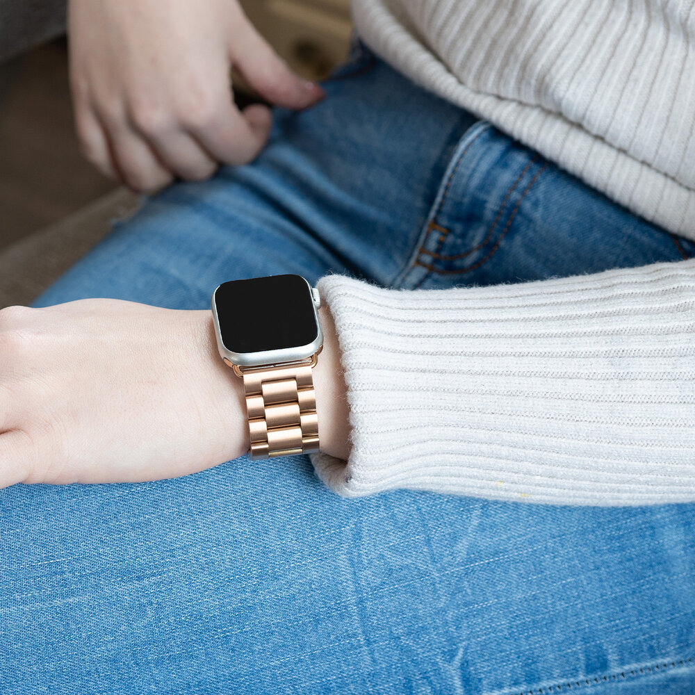 Strap-it Strap-it Bracelet acier Apple Watch (or rose)