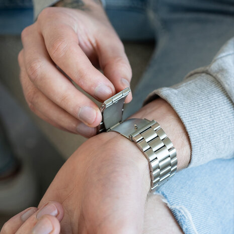 Strap-it Strap-it Bracelet acier Apple Watch (argent)