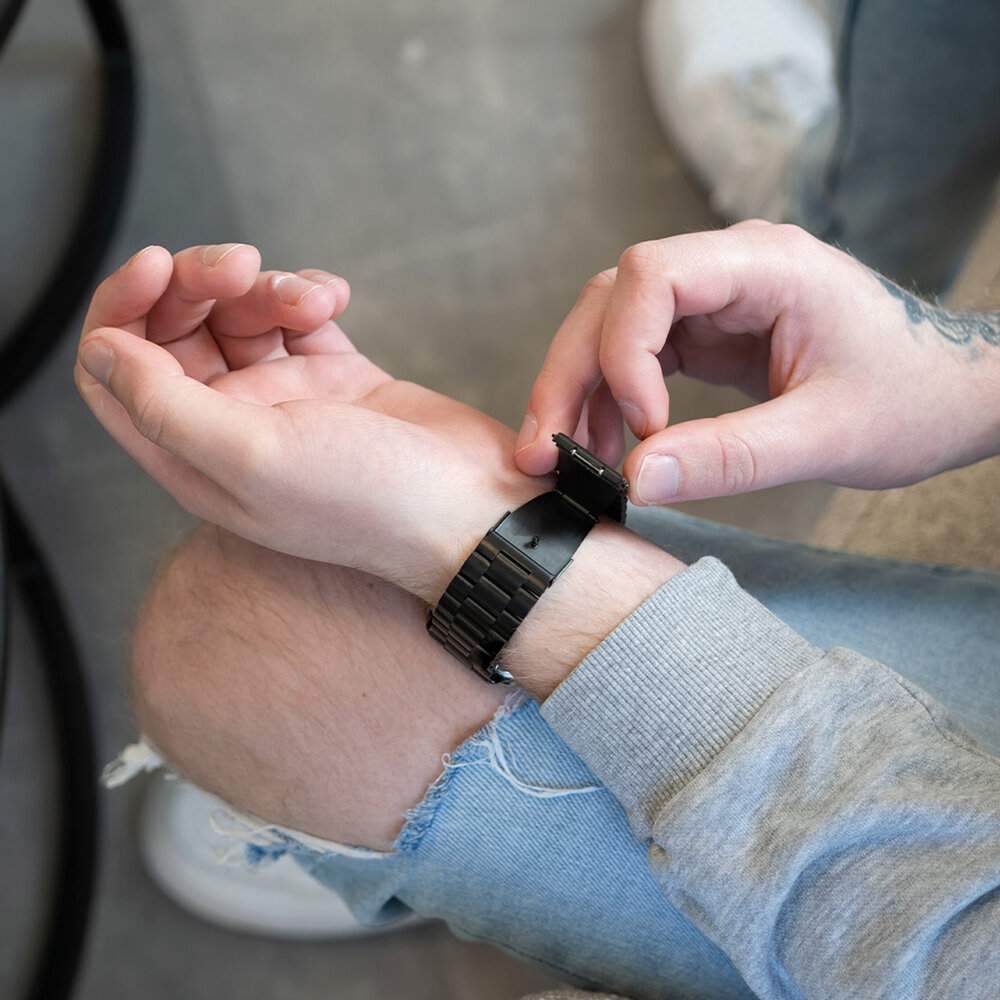 Strap-it Strap-it Bracelet acier Apple Watch (noir)