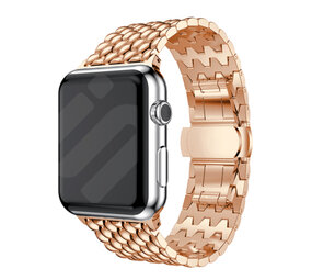 Strap-it Bracelet acier dragon Apple Watch (or rose)