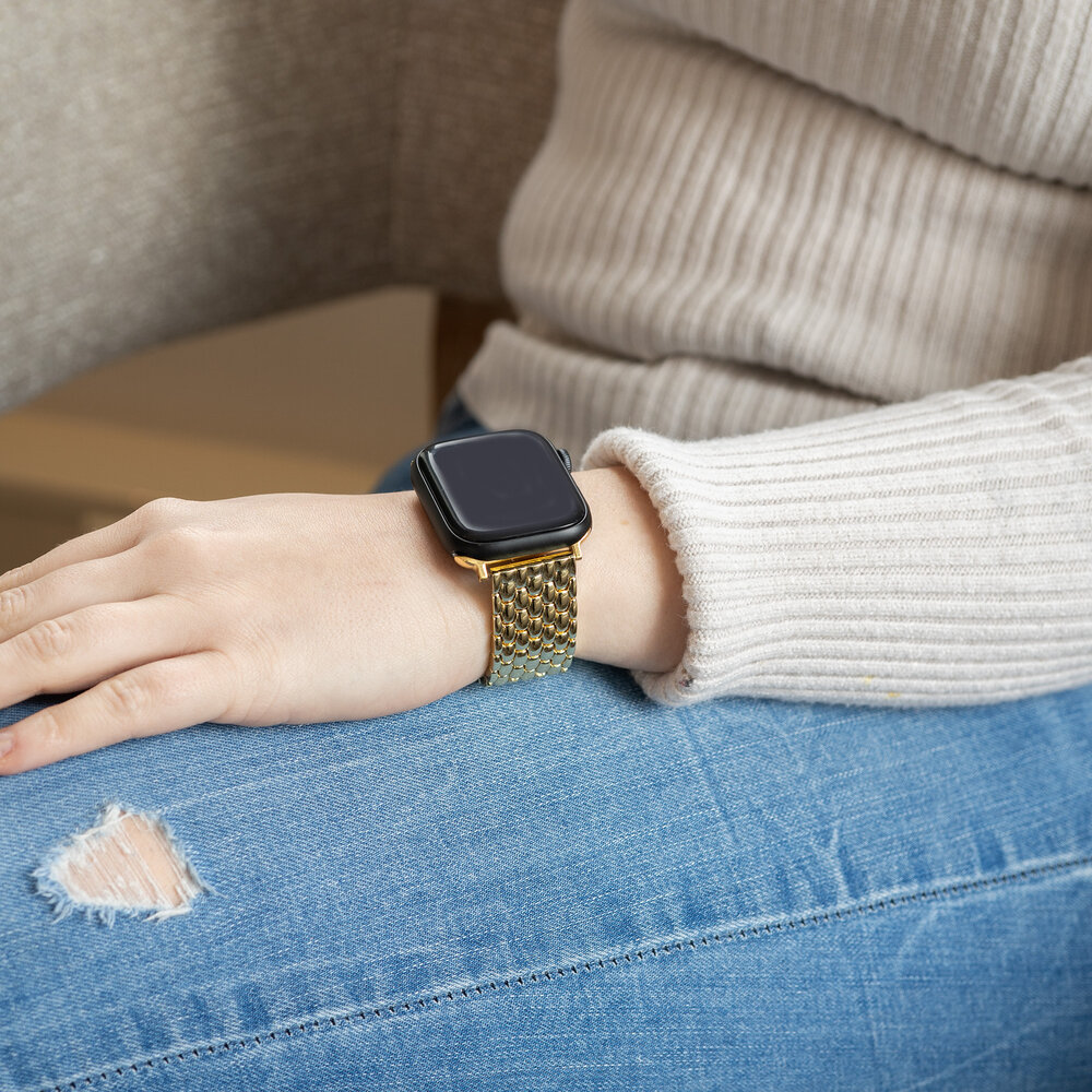 Strap-it Strap-it Bracelet acier dragon Apple Watch (or) Strap-it Strap-it Bracelet acier dragon Apple Watch (or)