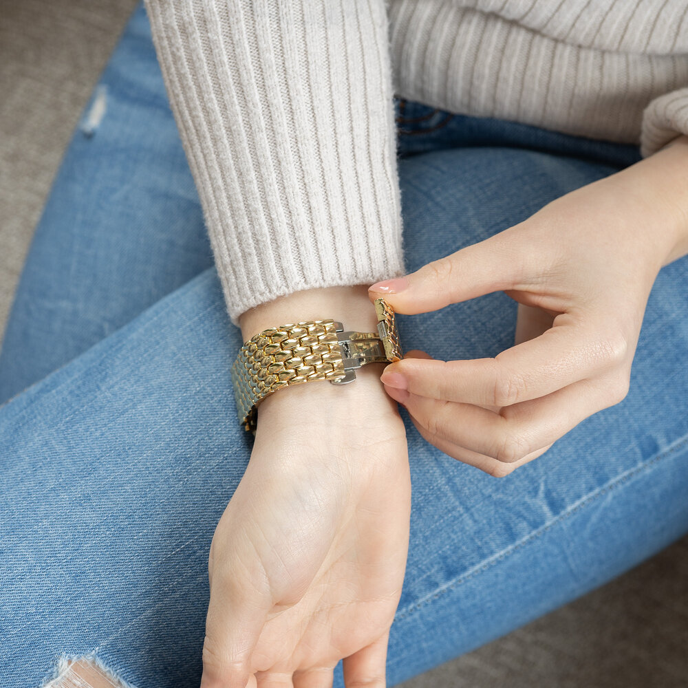 Strap-it Strap-it Bracelet acier dragon Apple Watch (or) Strap-it Strap-it Bracelet acier dragon Apple Watch (or)