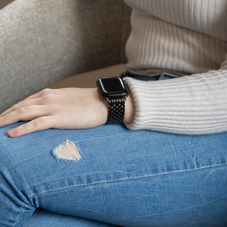 Strap-it Strap-it Bracelet acier dragon Apple Watch (noir)